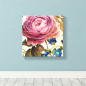 Roze Rose in het volste blok Canvas Afdruk (Insitu (Houten vloer))