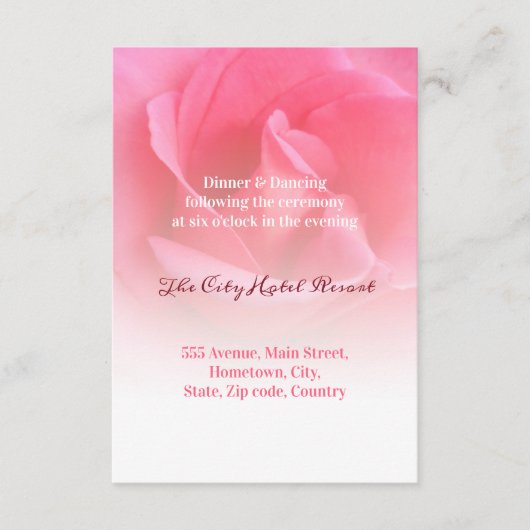 Roze Rose Informatiekaartje (Voorkant)