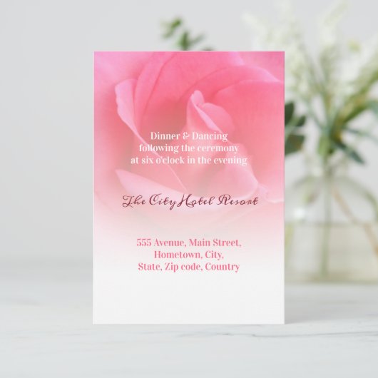 Roze Rose Informatiekaartje (Staand voorkant)