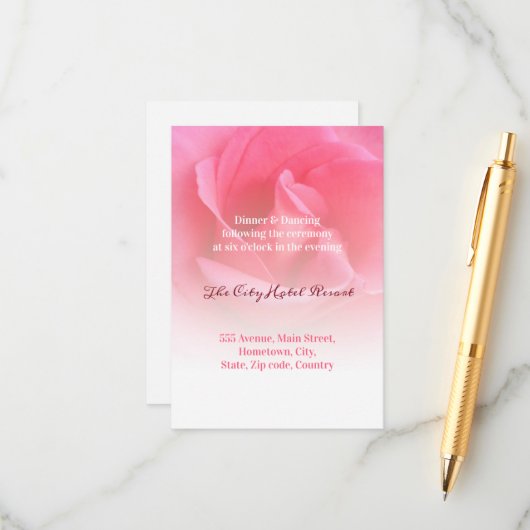 Roze Rose Informatiekaartje (Voorkant / Achterkant in situ)