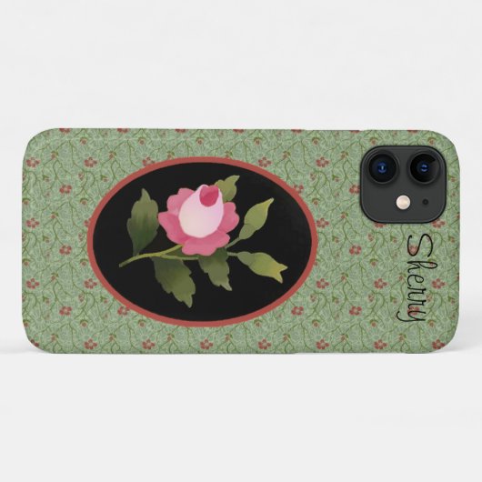 Roze Rose iPhone 11 Hoesje (Achterkant (horizontaal))