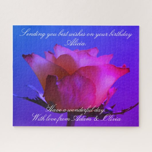 Roze Rose  Jigsaw Puzzel (Horizontaal)
