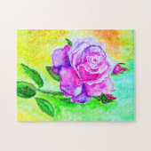 Roze Rose Jigzaag Puzzle Painting Legpuzzel (Horizontaal)
