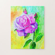 Roze Rose Jigzaag Puzzle Painting