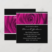 Roze Rose Jubileum Party Invitation Kaart (Voorkant / Achterkant)