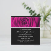 Roze Rose Jubileum Party Invitation Kaart (Staand voorkant)