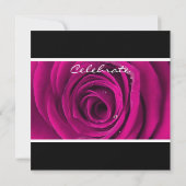 Roze Rose Jubileum Party Invitation Kaart (Achterkant)