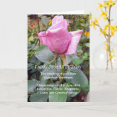 Roze Rose June Birthday Kaart (Gele Bloem)