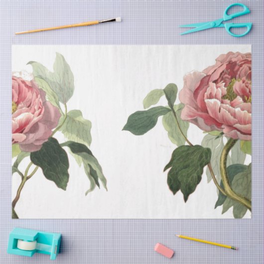 Roze Rose Junk Journal Elements — Blad Tissuepapier (Craft)