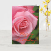 Roze Rose Kaart (Gele Bloem)