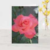  Roze Rose Kaart (Gele Bloem)