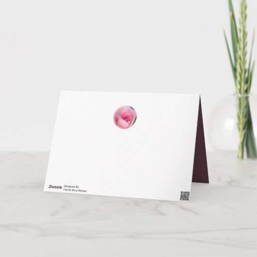 Roze Rose Kaleidoscope Burgundy Moederdag Kaart (Achterkant)