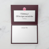 Roze Rose Kaleidoscope Burgundy Moederdag Kaart (Binnen)