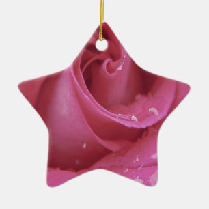 Roze Rose Keramisch Ornament