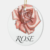 Roze Rose Keramisch Ornament (Links)