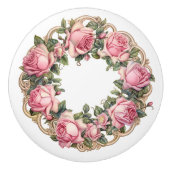 Roze Rose Keramische Knop (Voorkant)