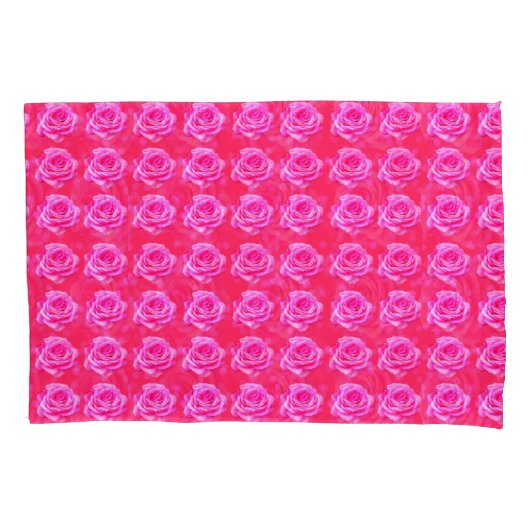 Roze Rose Kisses Patroon, Kussensloop (Voorkant)