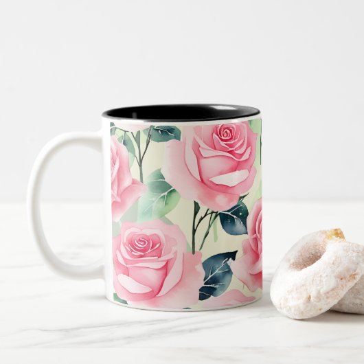 Roze Rose Klassieke Mok (Met donut)