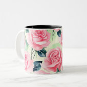 Roze Rose Klassieke Mok (Voorkant links)