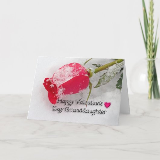 Roze Rose kleindochter Valentijn Feestdagen Kaart (Voorkant)