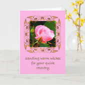 Roze Rose Krijg Goed Kaart (Gele Bloem)