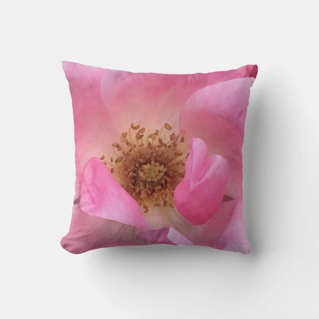 Roze Rose Kussen (Voorkant)