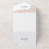 Roze Rose kwarartz Wedding All In One Uitnodiging (Buitenkant)