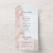 Roze Rose kwarartz Wedding All In One Uitnodiging (Binnen)