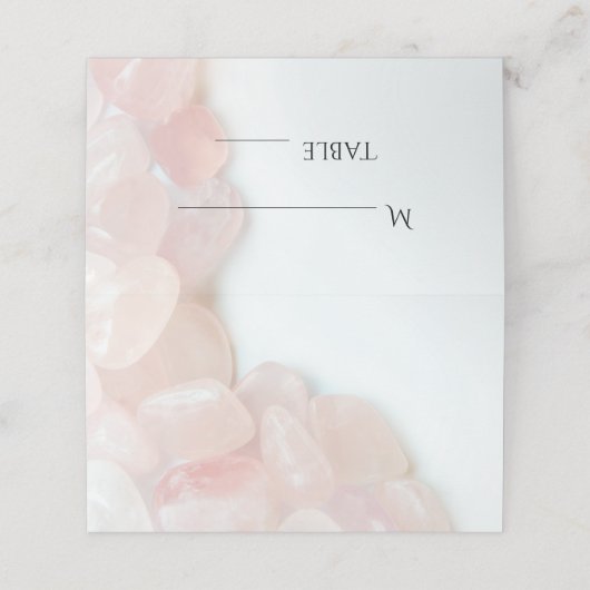 Roze Rose kwarartz Wedding Plaatskaartje (Buitenkant ongevouwen)