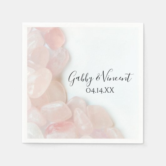 Roze Rose kwarartz Wedding Servet (Voorkant)