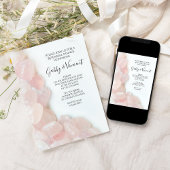 Roze Rose kwartz Wedding Rehearsal Dinner Kaart