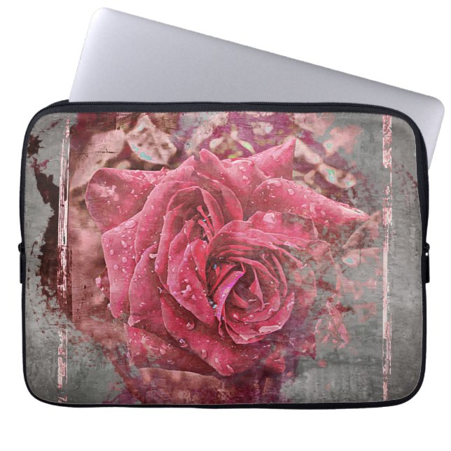 Roze Rose Laptop Sleeve (Voorkant)
