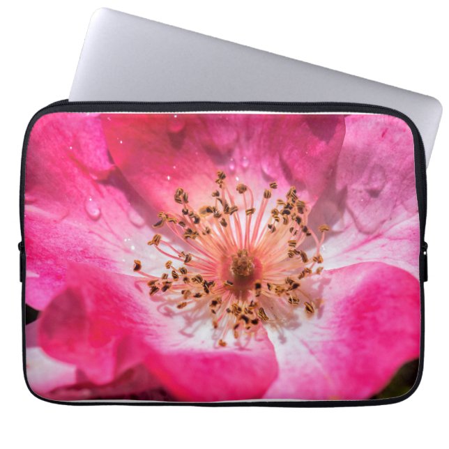 Roze Rose Laptop Sleeve (Voorkant)