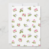 Roze Rose & Lavender Floral Invitation Kaart (Achterkant)