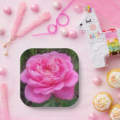 Roze Rose "Leonardo Da Vinci" Papieren Bordje (Feest)