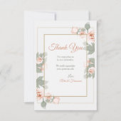 Roze Rose Lijst - Hartelijk dank Kaart (Voorkant)