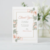 Roze Rose Lijst - Hartelijk dank Kaart (Staand voorkant)