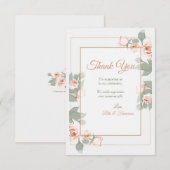 Roze Rose Lijst - Hartelijk dank Kaart (Voorkant / Achterkant)