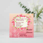 Roze Rose Lijst Vrijgezellenfeest Kaart (Staand voorkant)