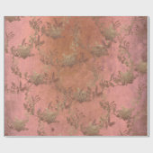 Roze Rose Lila Grungy Old Gold Wreatinineketels Cadeaupapier (Vlak)