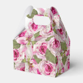 Roze Rose Lily Pearl Wedding Bedankdoosjes (Achterkant)