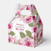 Roze Rose Lily Pearl Wedding Bedankdoosjes (Voorkant Zijde)