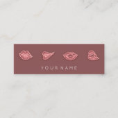 Roze Rose Lip Neurse Cosmetische Injector QrCode L Mini Visitekaartje (Voorkant)