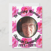 Roze Rose Loving Memory Foto met gedicht Memorial Kaart (Voorkant)