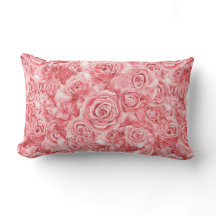 Roze Rose Lumbar Kussen 13 "x21"