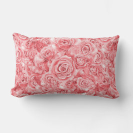 Roze Rose Lumbar Kussen 13 "x21"