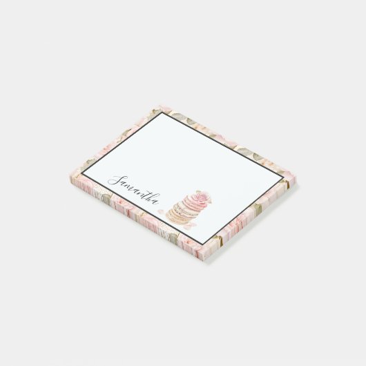 Roze Rose Macaroons Post-it® Notes (Schuin)