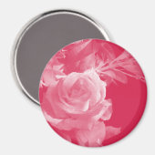 Roze Rose Magnet (Voorkant / Achterkant)