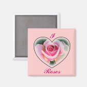 Roze Rose Magnet (Voorkant / Achterkant)