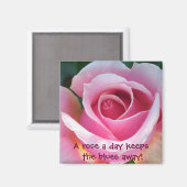 Roze Rose Magnet (Voorkant / Achterkant)